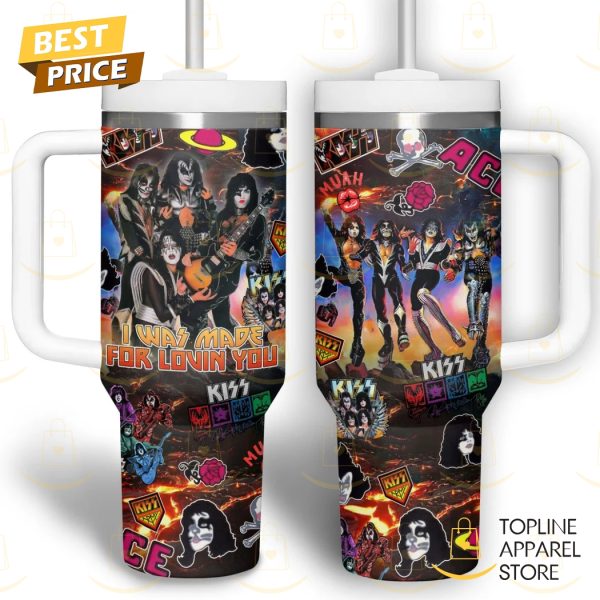 KISS – I Was Made For Lovin You Tumbler With Handle And Straw