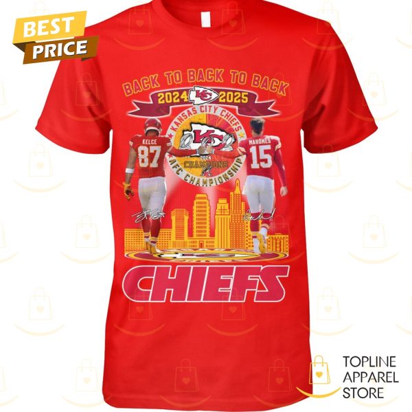 Back To Back To Back 2024-2025 Kansas City Chiefs Signature Unisex T-Shirt