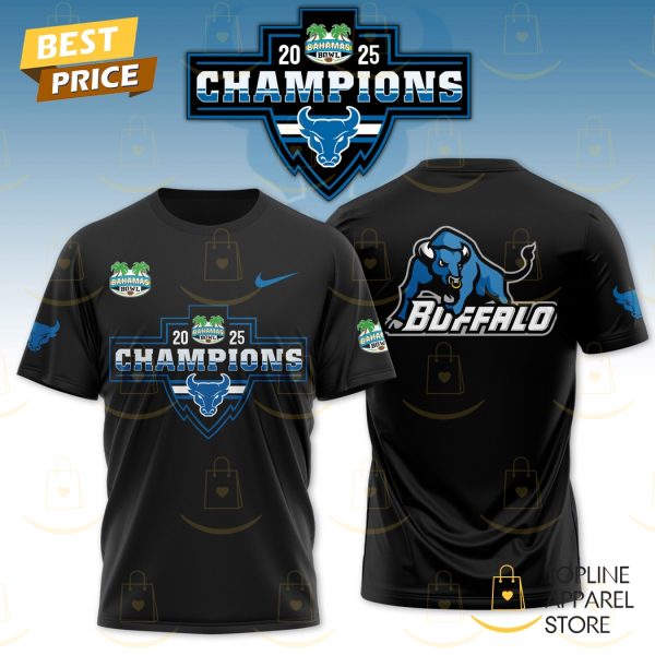 Buffalo Bulls Football Buhamas Bowl Champions 3D T-Shirt – Black