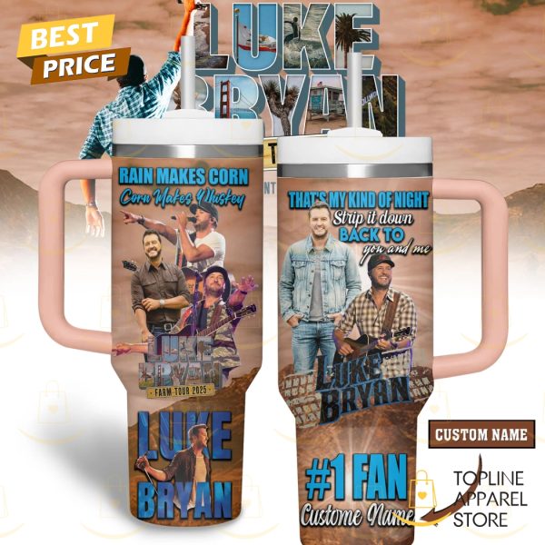 Personalized Luke Bryan Farm Tour 2025 Tumbler With Handle And Straw