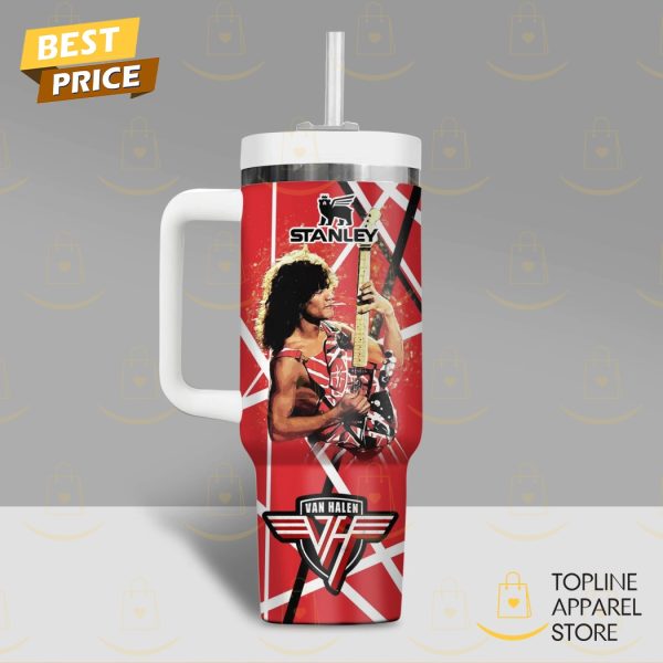 Van Halen Logo Design Tumbler With Handle And Straw