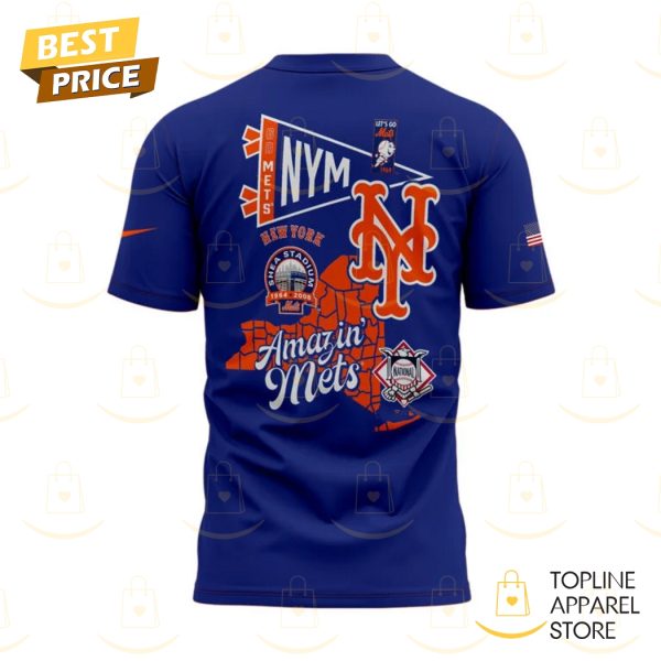 New York Mets Never Stop Fighting For America 3D T-Shirt – Blue