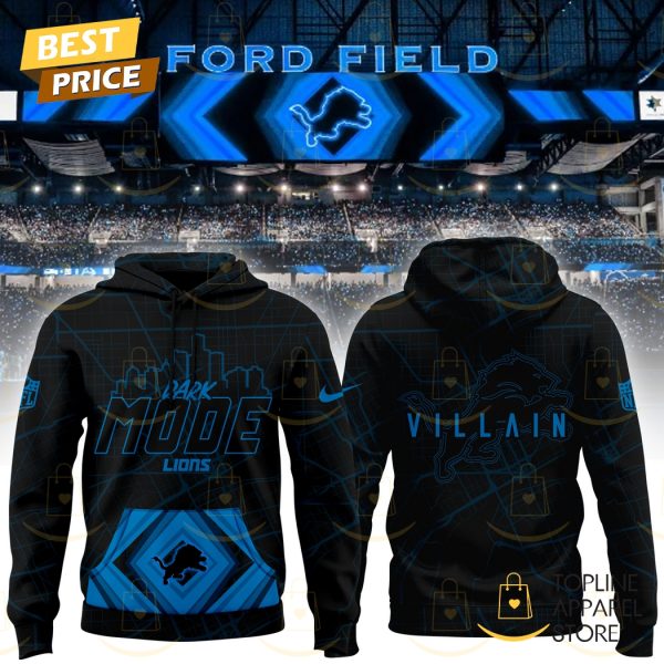 Detroit Lions Back In Black Dark Mode Lions Hoodie