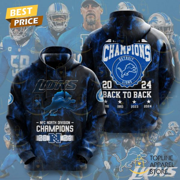 Detroit Lions NFC North Champions 2024 Back To Back Hoodie