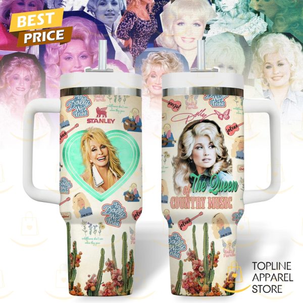 Dolly Parton The Queen Of Country Muscic Tumbler With Handle And Straw