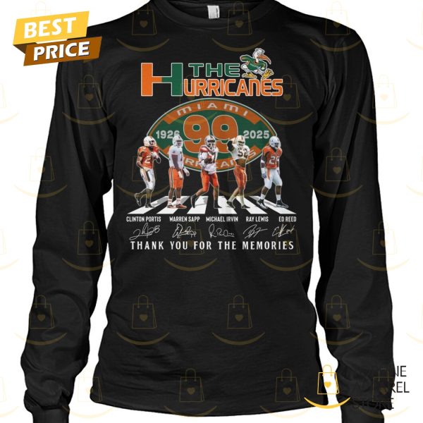 The Miami Hurricanes 99 Years 1926-2025 Signature Thank You For The Memories Unisex T-Shirt