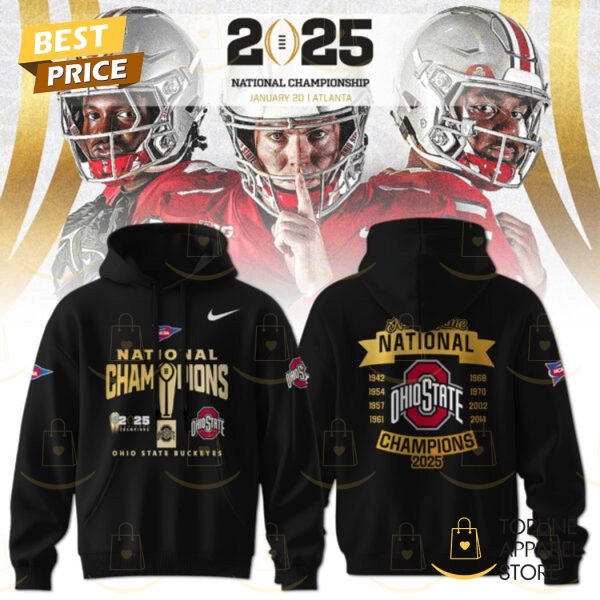 National Champions Ohio State Buckeyes 2025 Design Hoodie – Black