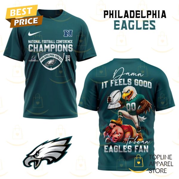 National Football Conference Champions 2024 Philadelphia Eagles 3D T-Shirt – Green