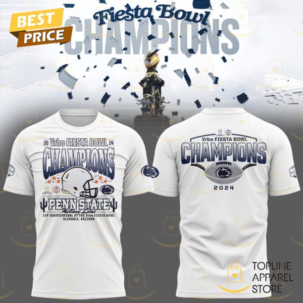 Fiesta Bowl Champions Penn State Nittany Lions 2024 3D T-Shirt – White