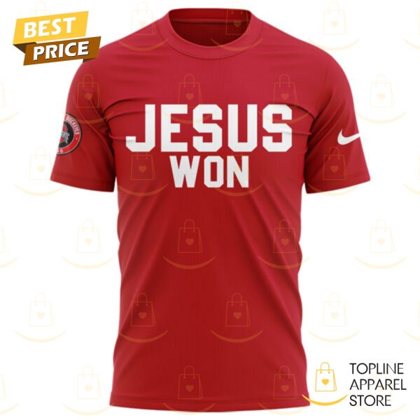 Ohio State Buckeyes Football Jesus Won Red 3D T-Shirt