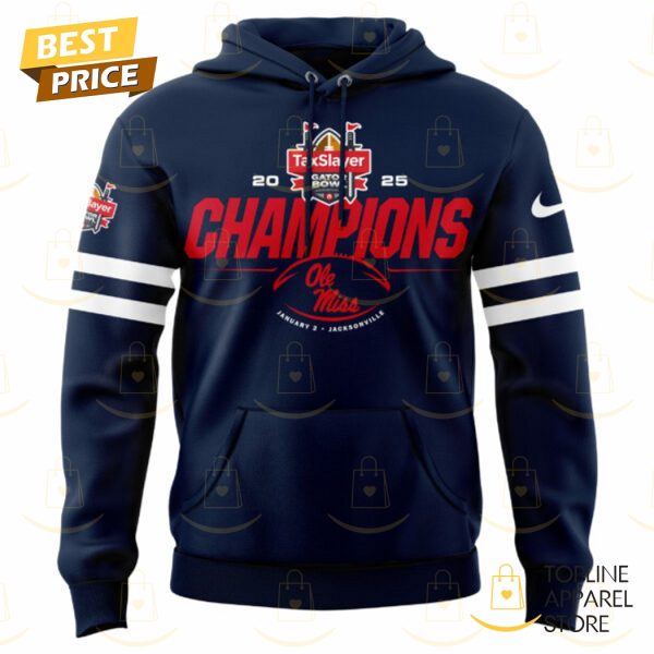 2025 Taxslayer Gator Bowl Champions Ole Miss Rebels Football Hoodie