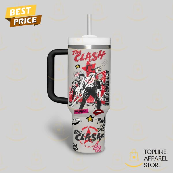 The Clash – Rock Punk Not Dead Tumbler With Handle And Straw