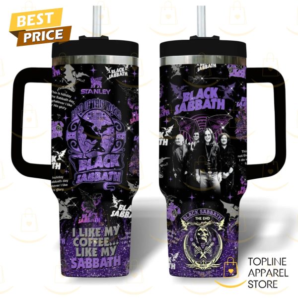 Black Sabbath I Like My Coffee Like My Sabbath Tumbler With Handle And Straw