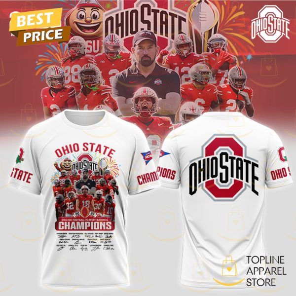 Ohio State Buckeyes College Football National Champions Signature 3D T-Shirt