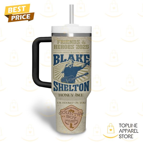 Personalized Blake Shelton Honey Bee Tumbler With Handle And Straw