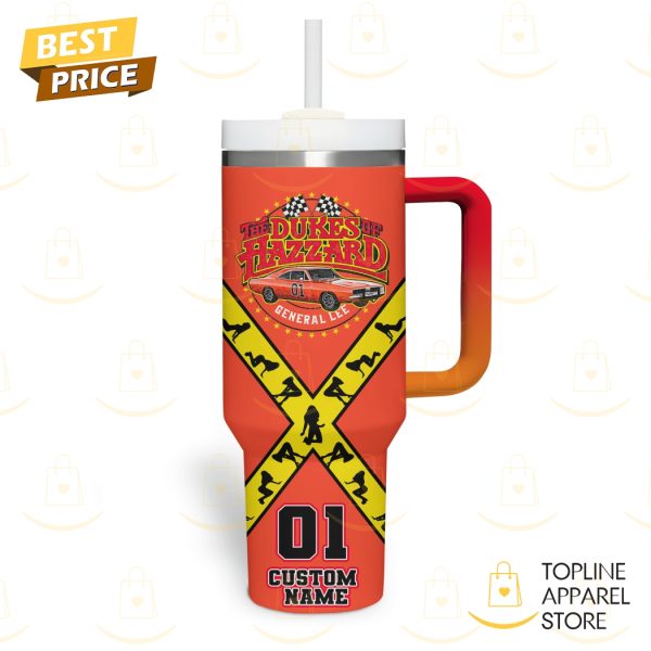 Personalized The Dukes Of Hazzard Signature Tumbler With Handle And Straw