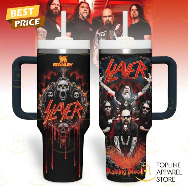 Slayer – Raining Blood Tumbler With Handle And Straw