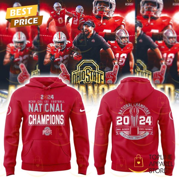 Ohio State Buckeyes College Football 2024 National Champions Hoodie -Red