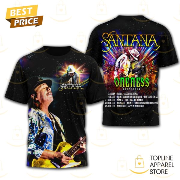 Carlos Santana – Oneness 2025 Tour 3D T-Shirt