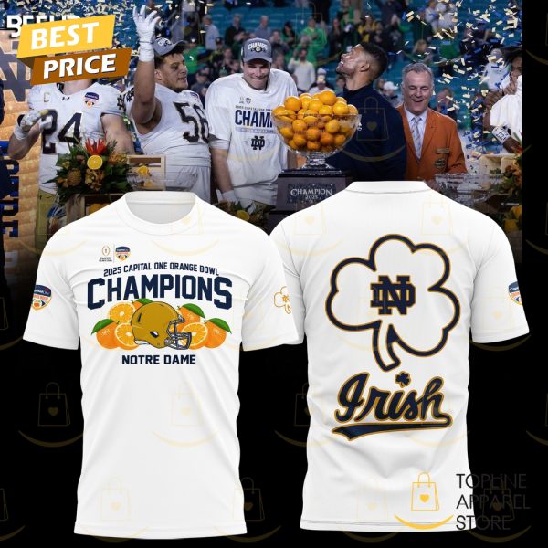 2025 Capital One Orange Bowl Champions Notre Dame Fighting Irish 3D T-Shirt