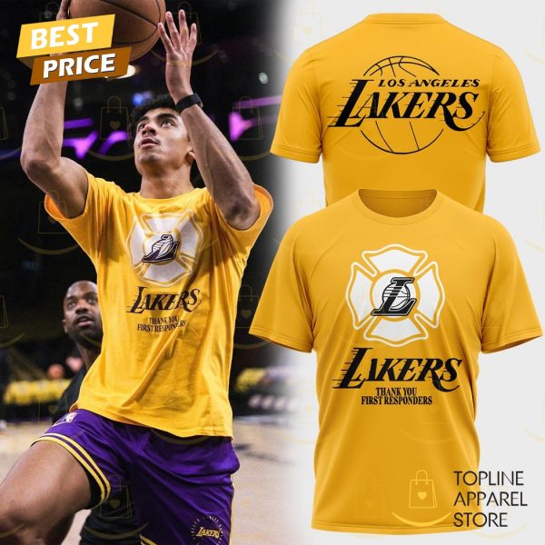 Los Angeles Lakers Thank You First Responders 3D T-Shirt