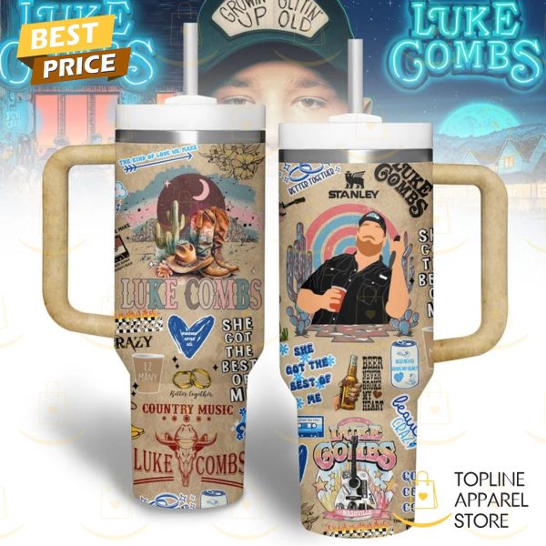 Luke Combs Country Music Tumbler With Handle And Straw