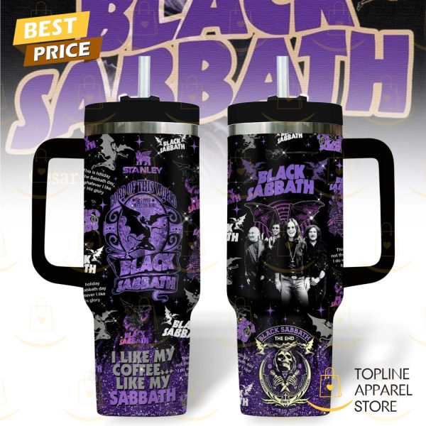 Black Sabbath I Like My Coffee Like My Sabbath Tumbler With Handle And Straw