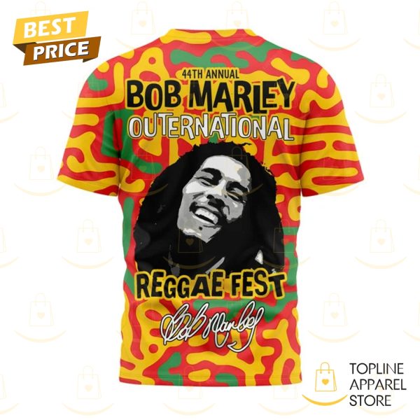 Bob Marley 44th Annual Outernational Reggae Fest Signature 3D T-Shirt