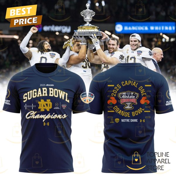 Notre Dame Fighting Irish Football 2025 Sugar Bowl Champions 3D T-Shirt