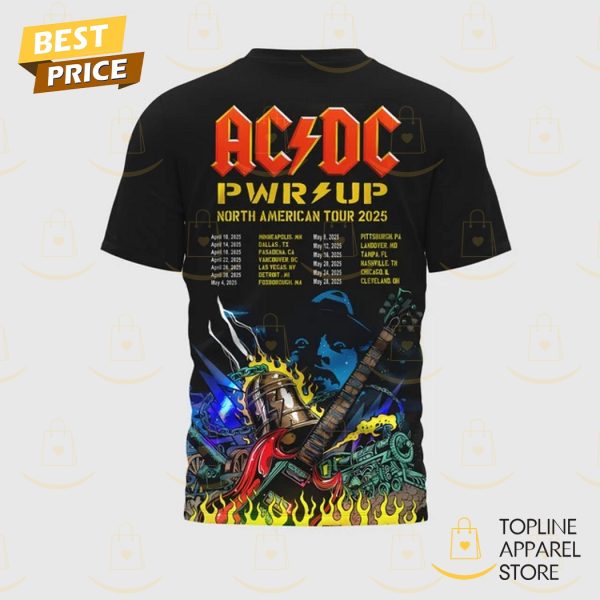 AC DC Pwr Up North American Tour 2025 3D T-Shirt