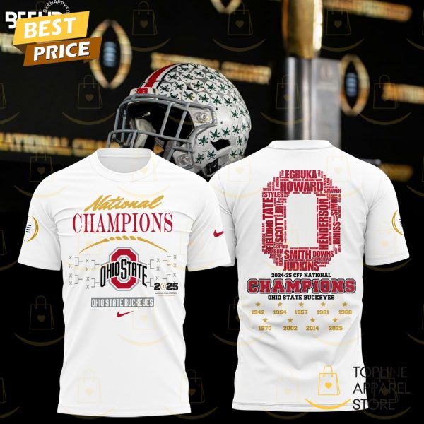 National Champions 2024-25 CFP Ohio State Buckeyes 3D T-Shirt