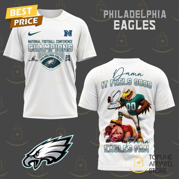 National Football Conference Champions 2024 Philadelphia Eagles 3D T-Shirt