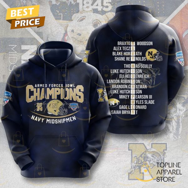 Navy Midshipmen Football Armed Forces Bowl Champions 2024 Hoodie