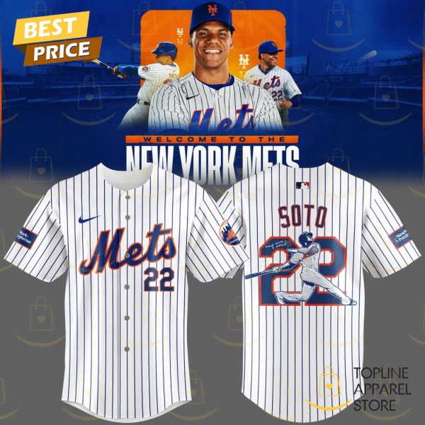 New York Mets Juan Soto 22 With Signature Baseball Jersey