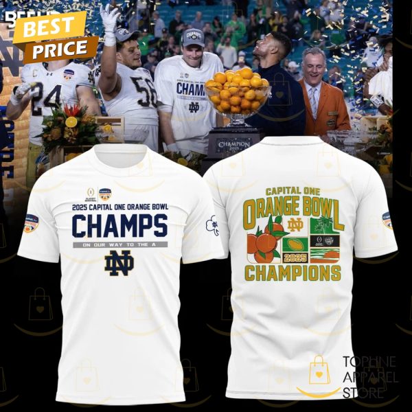 Notre Dame Fighting Irish Football 2025 Orange Bowl Champions Design 3D T-Shirt