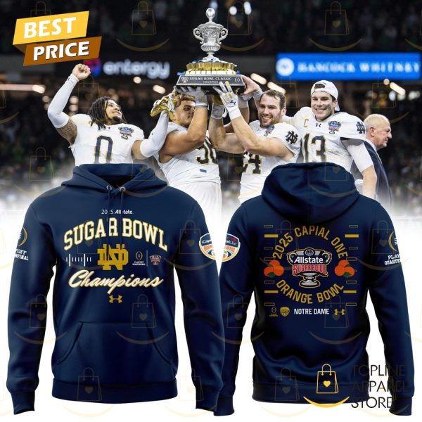 Notre Dame Fighting Irish Football 2025 Sugar Bowl Champions Hoodie – Blue