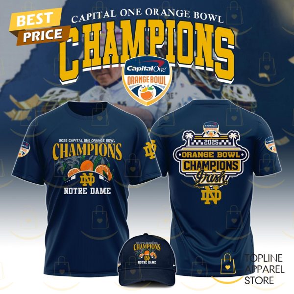 Notre Dame Fighting Irish Orange Bowl Champions 2025 3D T-Shirt