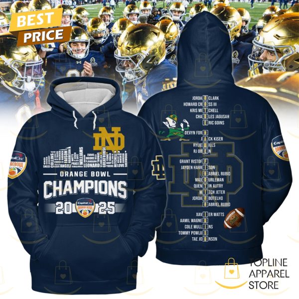 Notre Dame Fighting Irish Orange Bowl Champions 2025 Hoodie