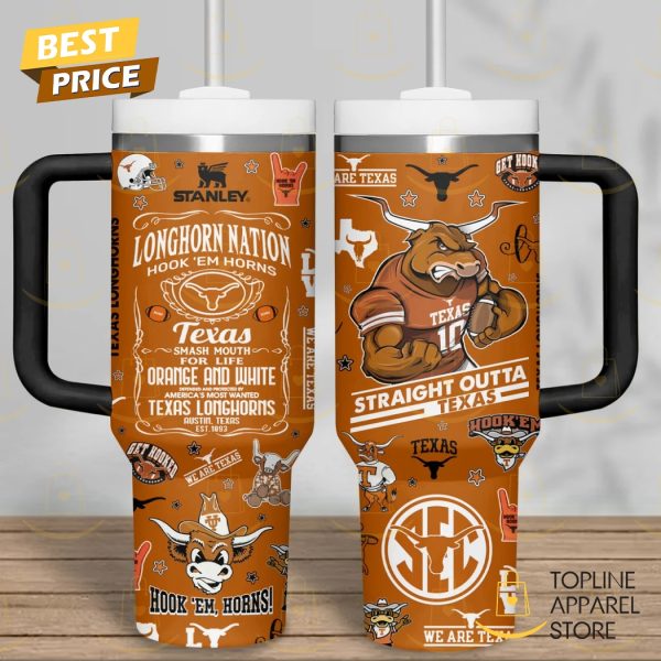 Texas Longhorns Straight Outta Tumbler With Handle And Straw