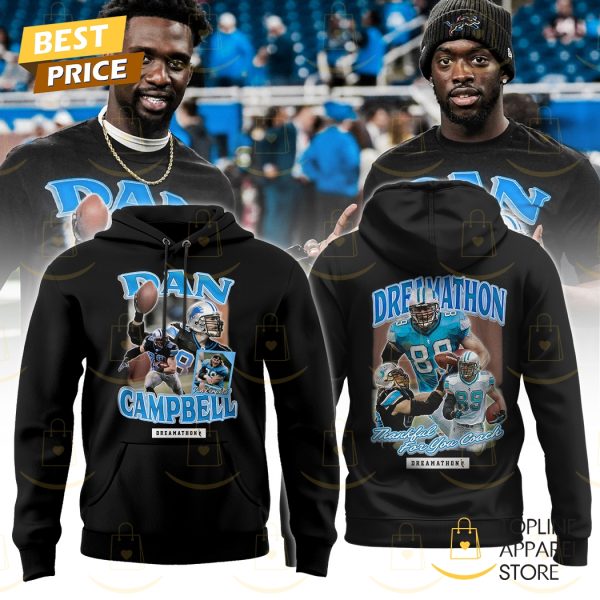 2024 Detroit Lions Dan Campbell Hoodie – Black