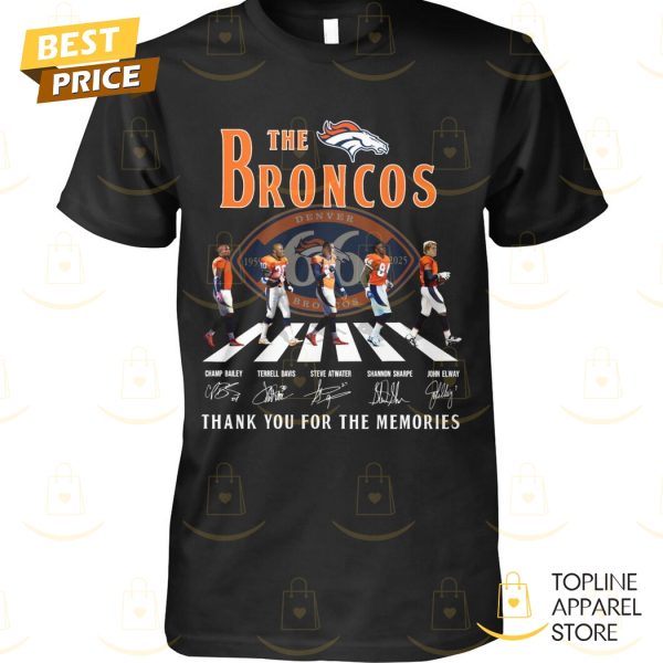 The Denver Broncos 1959-2025 Signature Thank You For The Memories Unisex T-Shirt