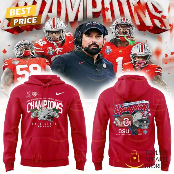 Ohio State Buckeyes 2025 Cotton Bowl Champions Hoodie