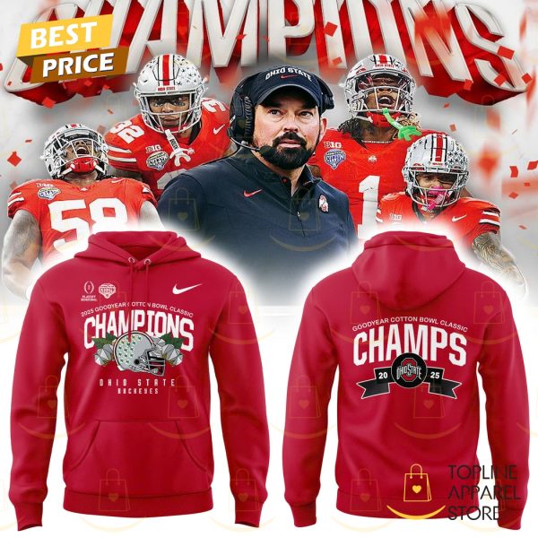 Ohio State Buckeyes 2025 Goodyear Cotton Bowl Classic Champions Hoodie