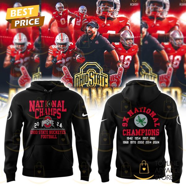 Ohio State Buckeyes College Football 2024 9X National Champions Hoodie