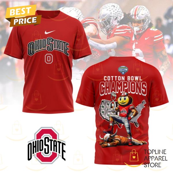 Ohio State Buckeyes Cotton Bowl Champions Red 3D T-Shirt