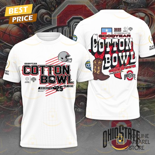 Ohio State Buckeyes Good Year Cotton Bowl 2025 3D T-Shirt