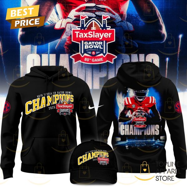 Ole Miss Rebels 80th Taxslayer Gator Bowl Champions 2025 Hoodie