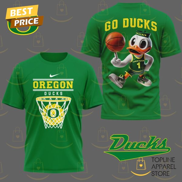 Oregon Ducks Basketball Go Ducks 3D T-Shirt – Green