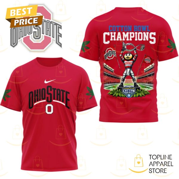 Ohio State Buckeyes Cotton Bowl Champions Red 3D T-Shirt