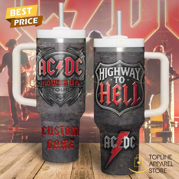 Personalized AC DC Power Up Tour – Highway To Hell Tumbler With Handle And Straw